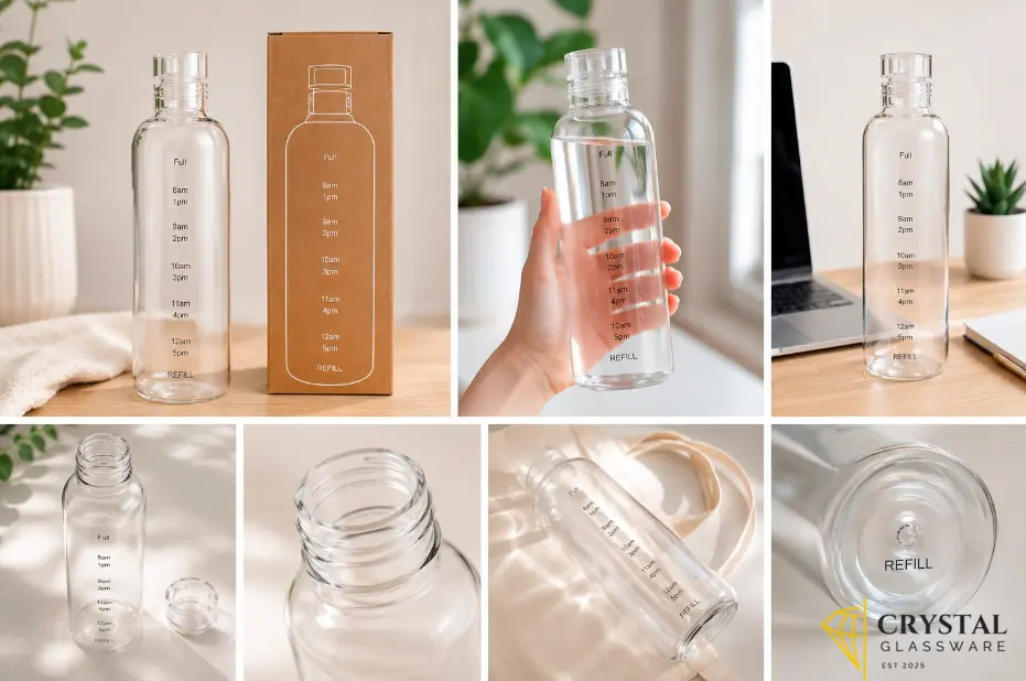 MOOZICO Glass Water Bottle